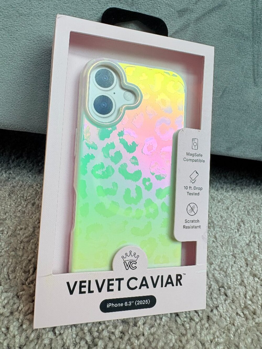 Velvet Caviar Iridescent Leopard iPhone 6.3 2025 Case MagSafe New With Tags